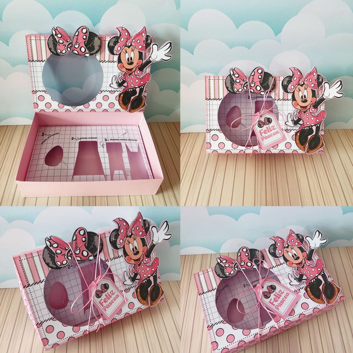 Mini Confeiteiro Minnie Rosa Arquivo Digital Caixa Páscoa 1 Mini Confeiteiro Minnie Rosa Arquivo Digital Caixa Páscoa