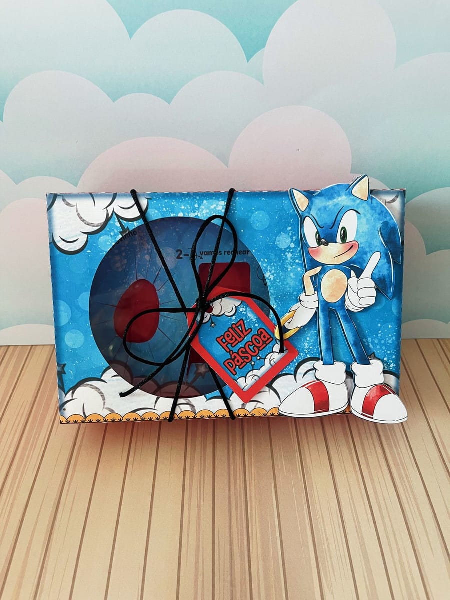 Arquivo Digital Caixa Sonic para Páscoa e Doces 3 Arquivo Digital Caixa Sonic para Páscoa e Doces - Imagem 3