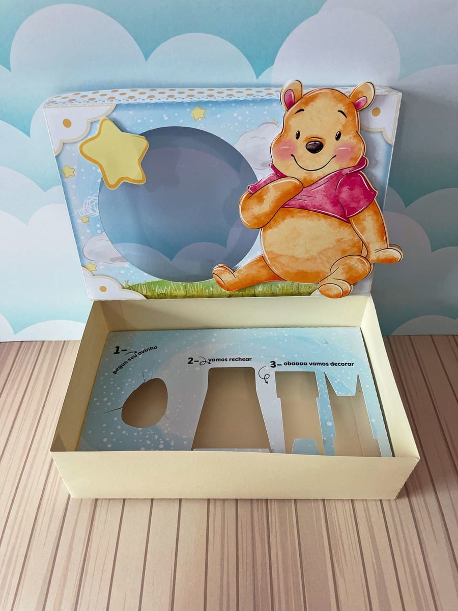Caixa de Páscoa Ursinho Pooh Arquivo Digital para Corte 5 Caixa de Páscoa Ursinho Pooh Arquivo Digital para Corte - Imagem 5