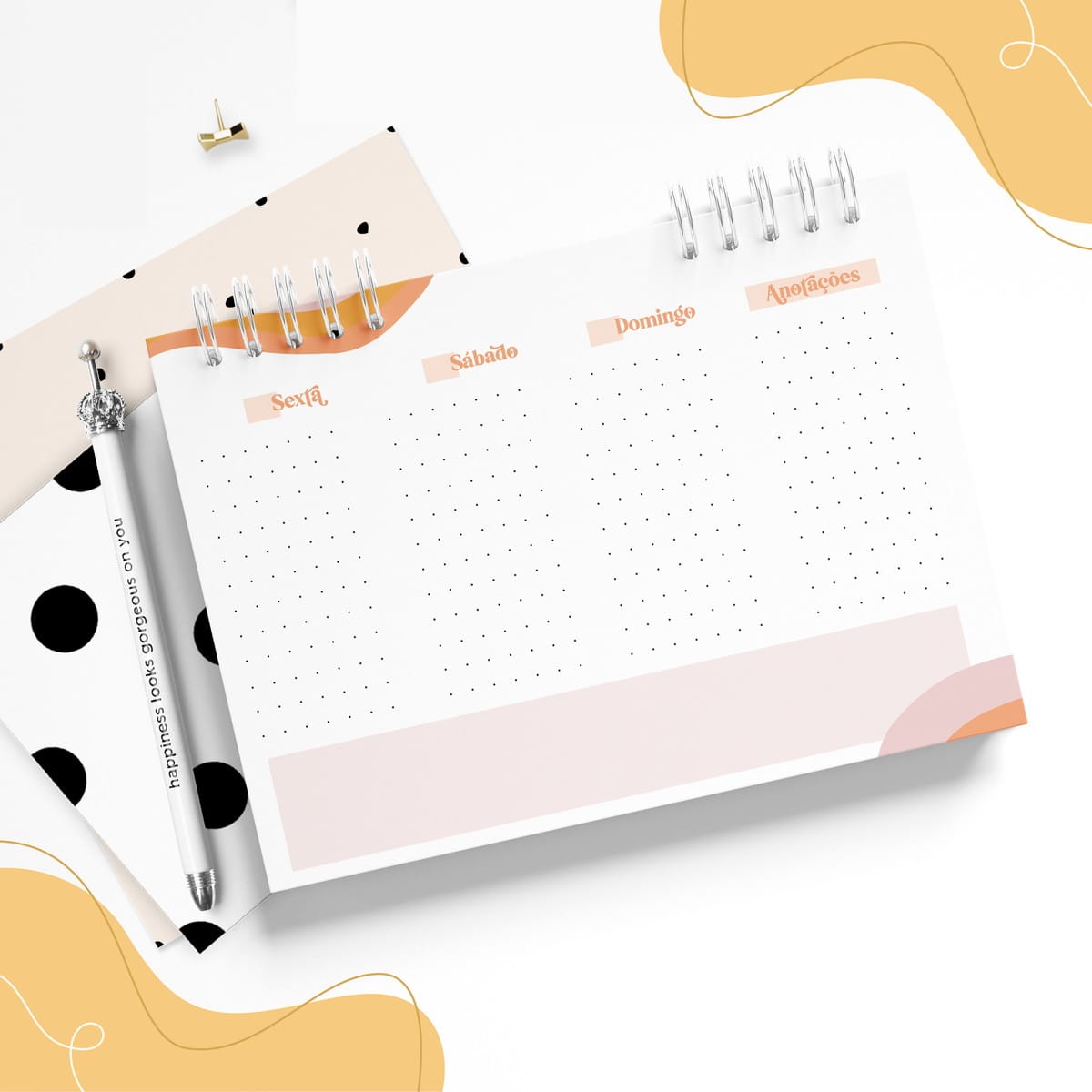 Mini Planner Digital Abstrato para Imprimir e Personalizar 3 Mini Planner Digital Abstrato para Imprimir e Personalizar - Imagem 3