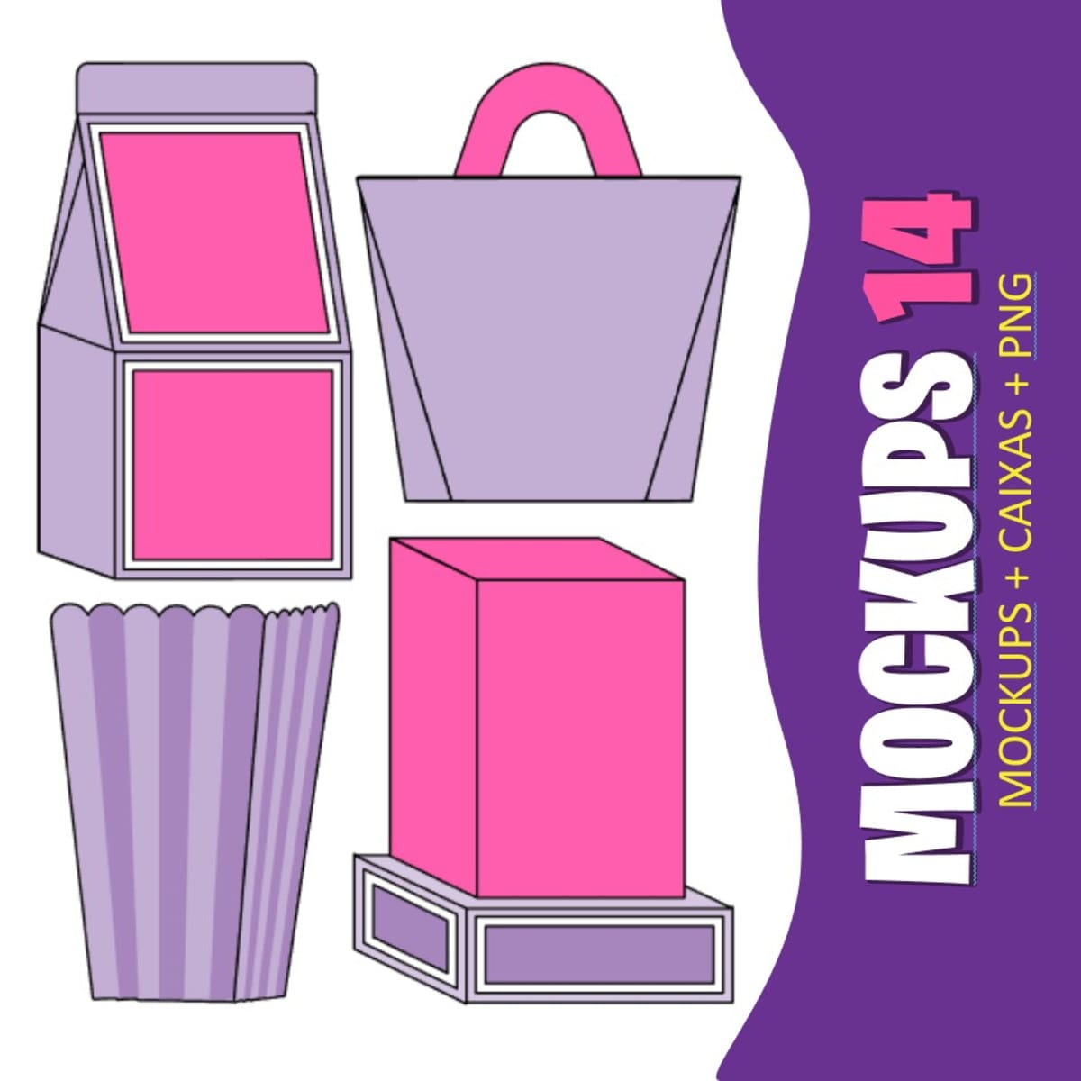 Mockups de Caixas e Papelaria Festa Infantil 1 Mockups de Caixas e Papelaria Festa Infantil
