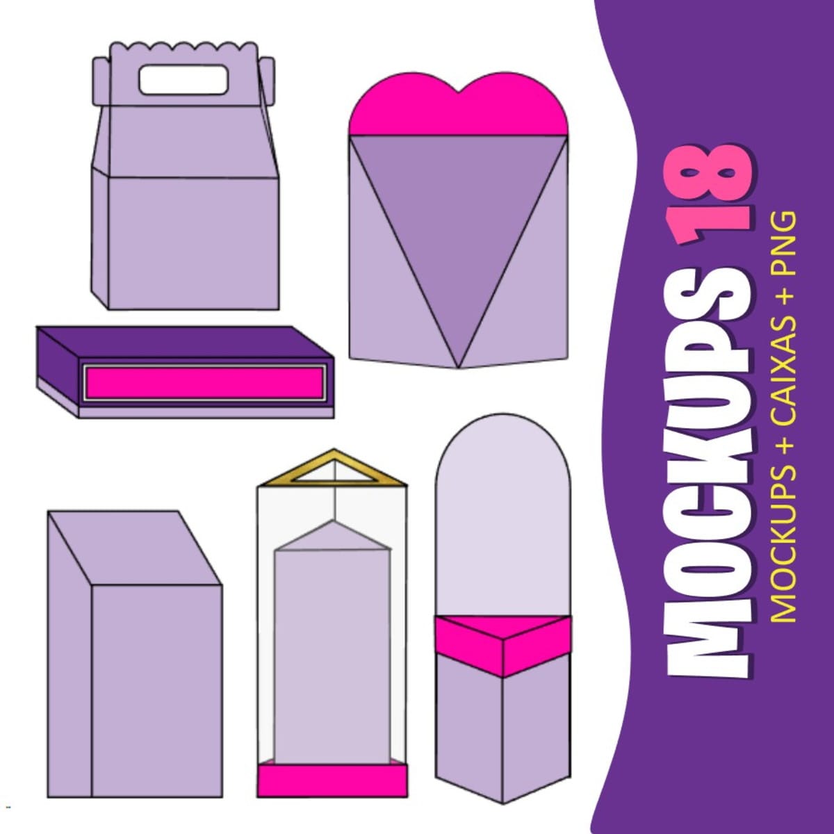 Mockups de Caixas para Papelaria de Festas Infantis 1 Mockups de Caixas para Papelaria de Festas Infantis