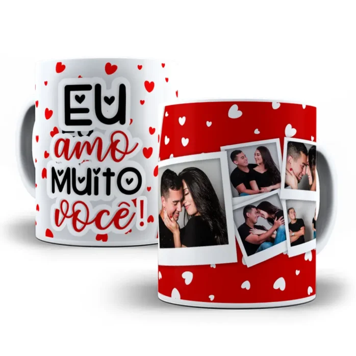 Modelos Editáveis de Photoshop para Canecas Românticas
