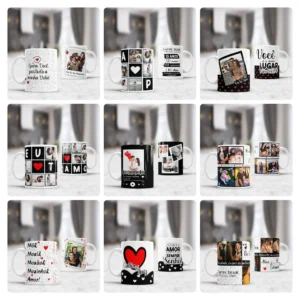 Modelos Editáveis para Caneca, Azulejo e Almofada
