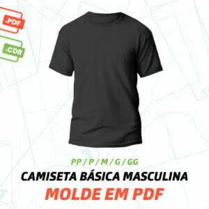 Molde Camiseta Básica Masculina - Tamanho Pp Ao Gg