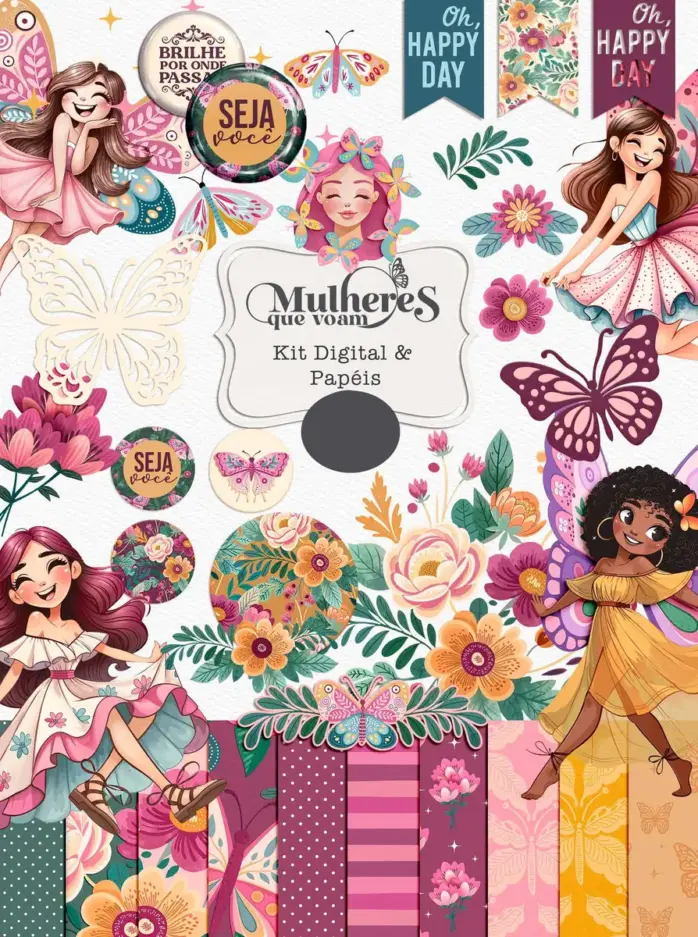 Mulheres Que Voam Kit Digital Para Artes E Crafts