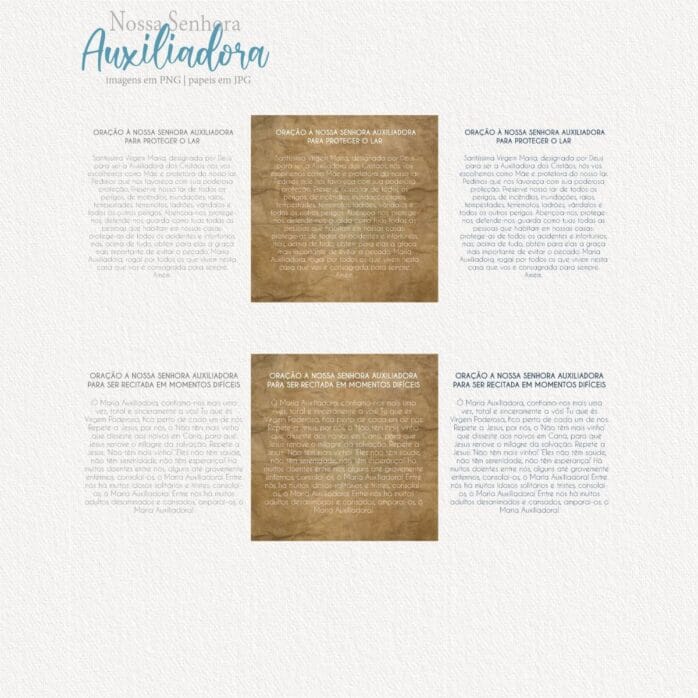 Nossa Senhora Auxiliadora Png Kit Digital Santinhos Aquarela