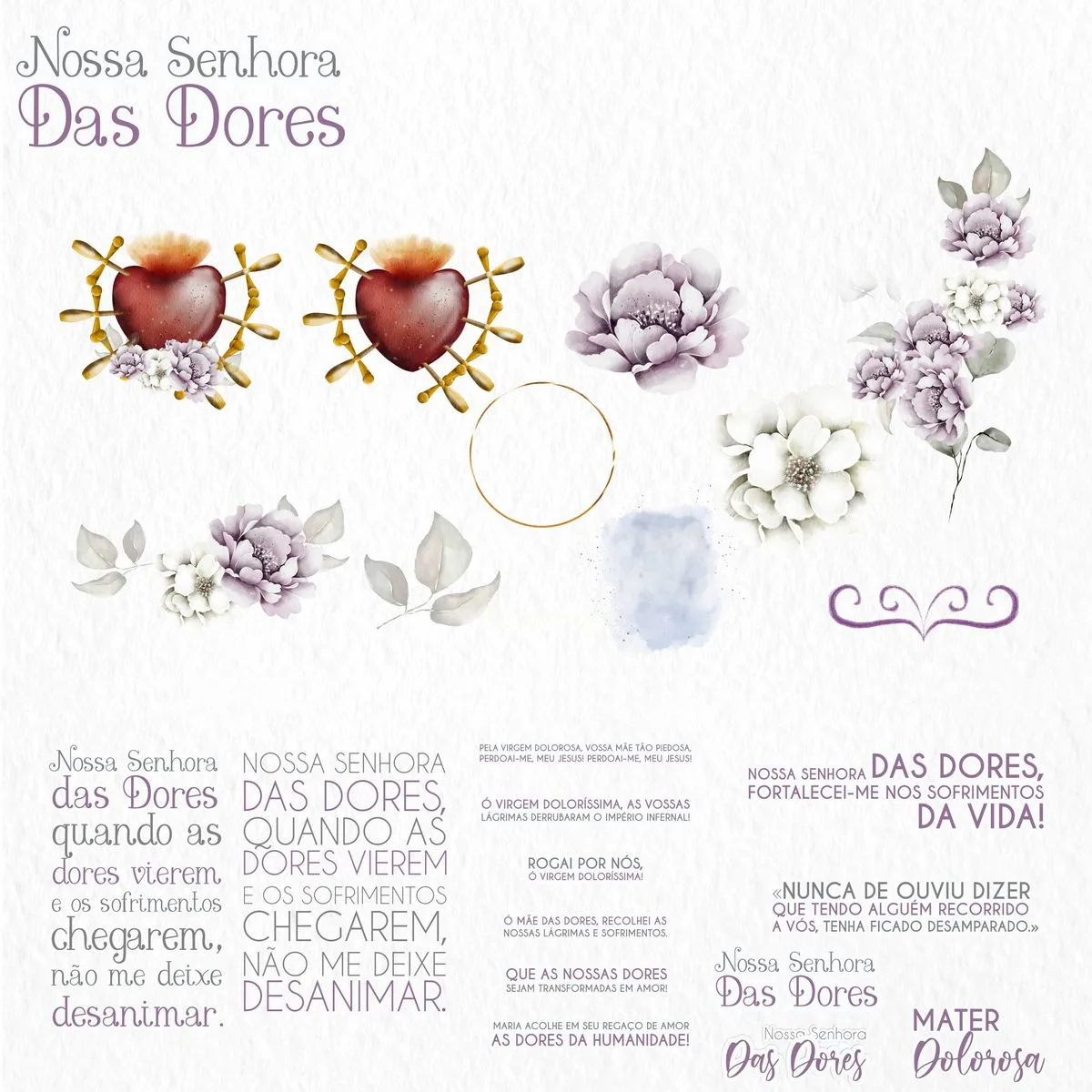 Nossa Senhora das Dores Kit Digital de Santinhos Aquarelados 6 Nossa Senhora das Dores Kit Digital de Santinhos Aquarelados