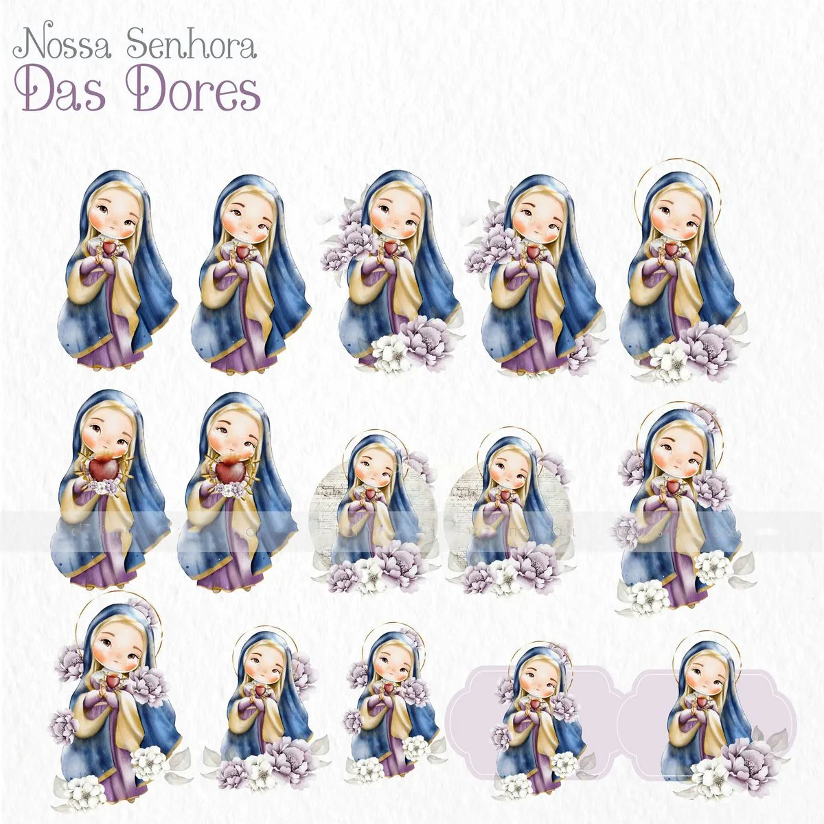 Nossa Senhora das Dores Kit Digital de Santinhos Aquarelados 5 Nossa Senhora das Dores Kit Digital de Santinhos Aquarelados