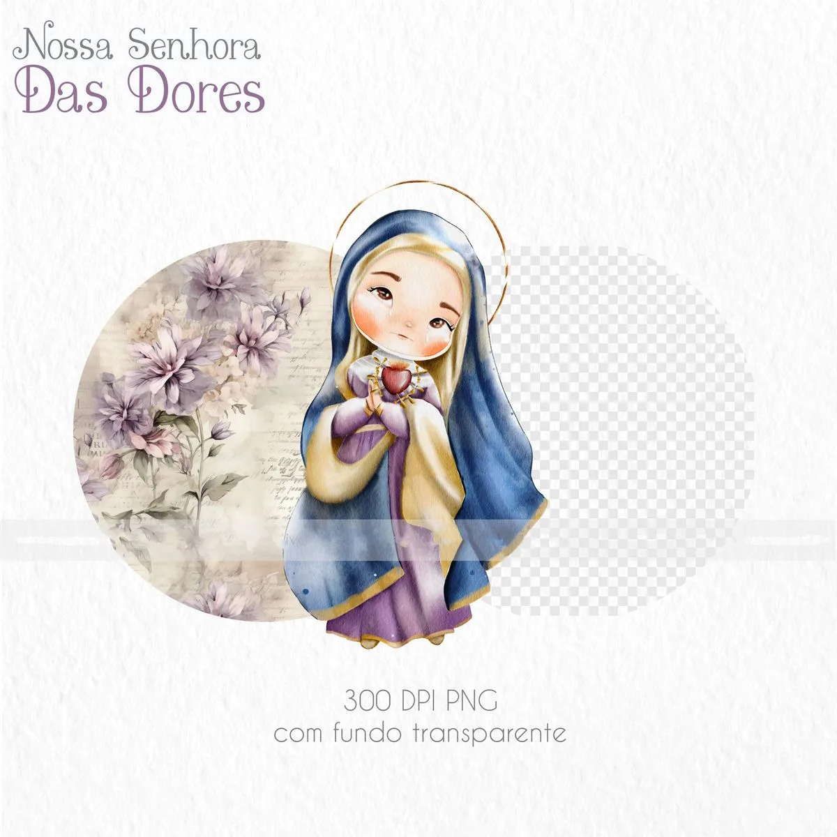 Nossa Senhora das Dores Kit Digital de Santinhos Aquarelados 2 Nossa Senhora das Dores Kit Digital de Santinhos Aquarelados