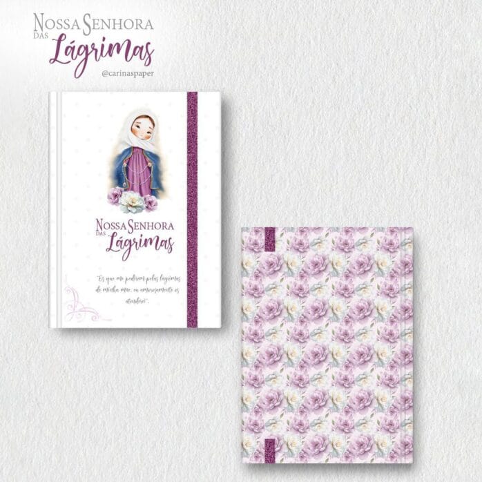 Nossa Senhora das Lágrimas Kit Digital de Santinhos Aquarela