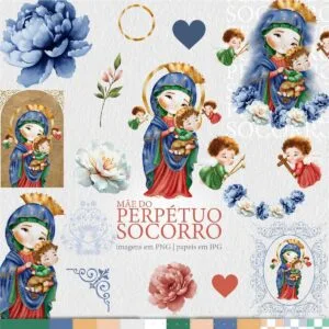 Nossa Senhora do Perpétuo Socorro Kit Digital Png Aquarela 20 Nossa Senhora do Perpétuo Socorro Kit Digital Png Aquarela