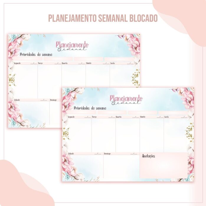 Organizador Semanal Floral