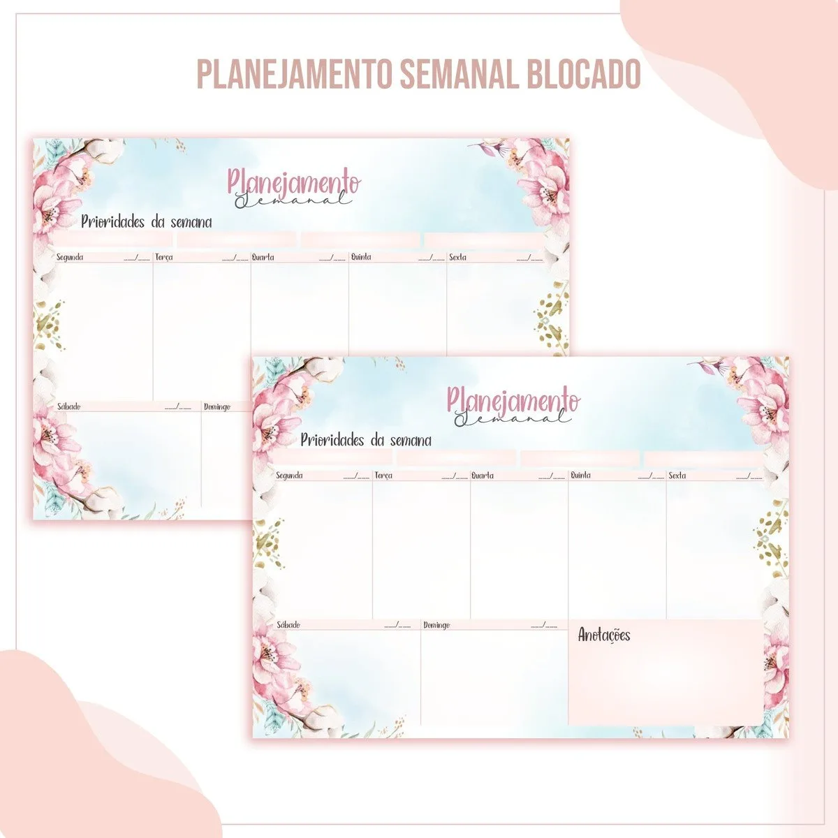 Organizador Semanal Floral