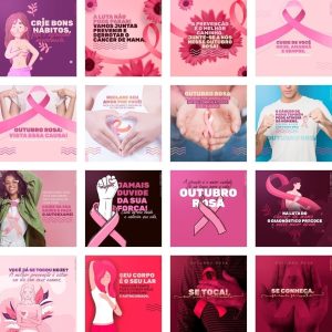 Pack 80 Artes Outubro Rosa Mulher Mídias Sociais Psd + Png