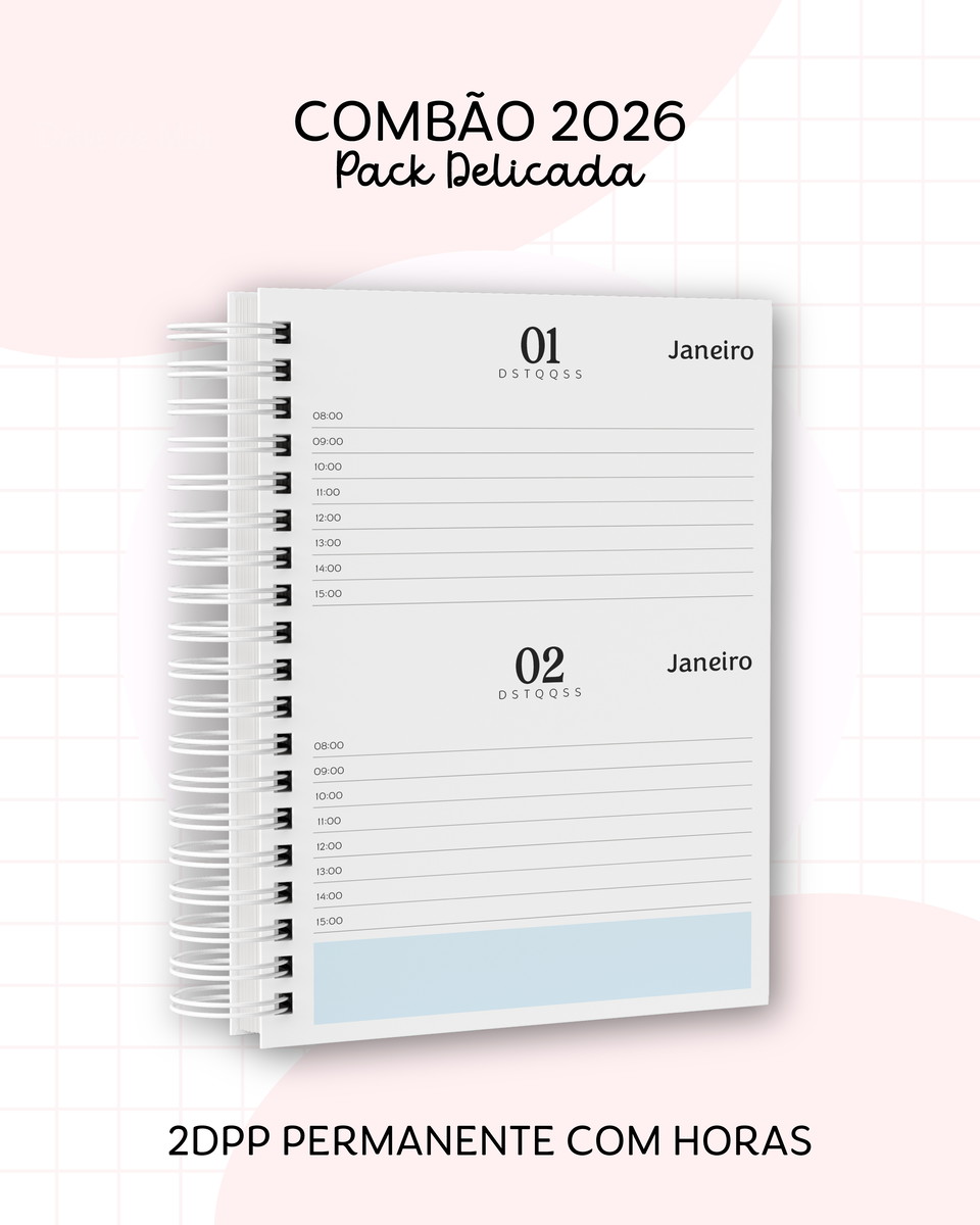 Pack Agenda Delicada 2026 Digital para Encadernação 3 Pack Agenda Delicada 2026 Digital para Encadernação - Imagem 3
