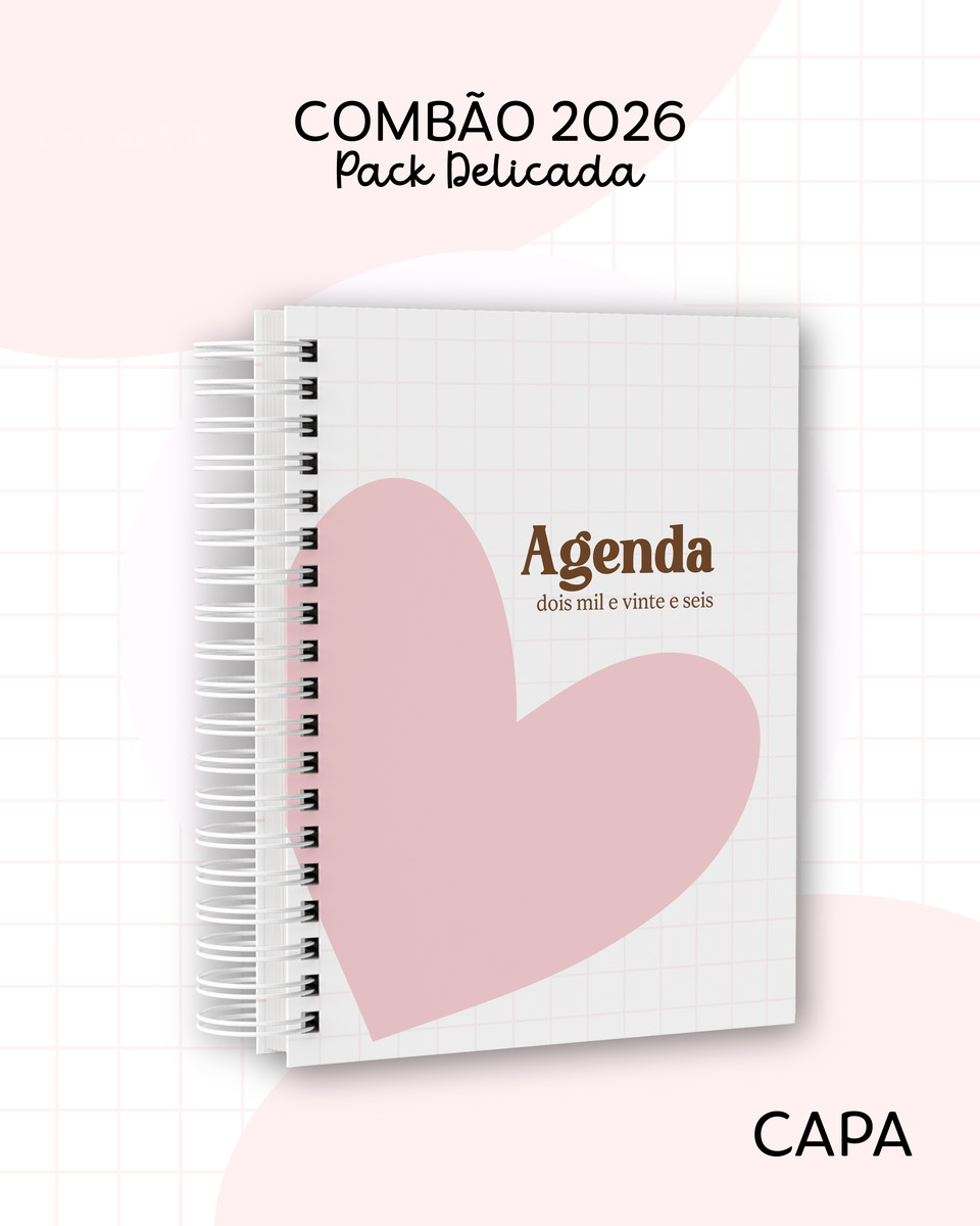 Pack Agenda Delicada 2026 Digital para Encadernação 4 Pack Agenda Delicada 2026 Digital para Encadernação - Imagem 4