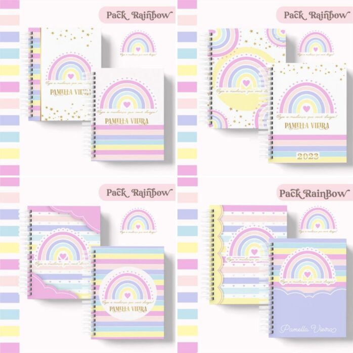 Pack Agenda e Planner Rainbow 2023