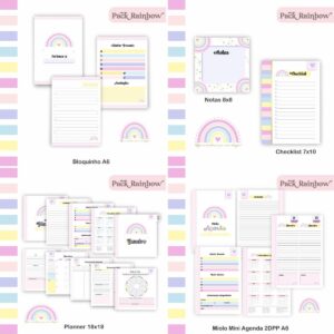 Pack Agenda e Planner Rainbow 2023