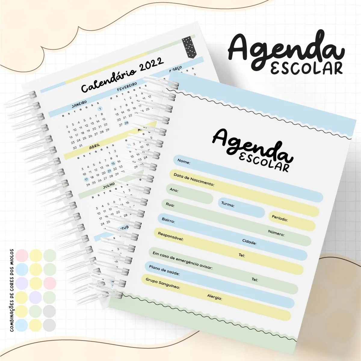 Pack Agenda Escolar 2022 5 Pack Agenda Escolar 2022
