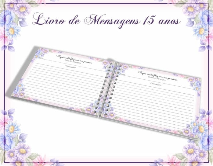 Pack Álbum e Livro Mensagens 15 anos