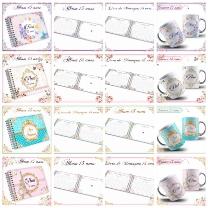 Pack Álbum e Livro Mensagens 15 anos