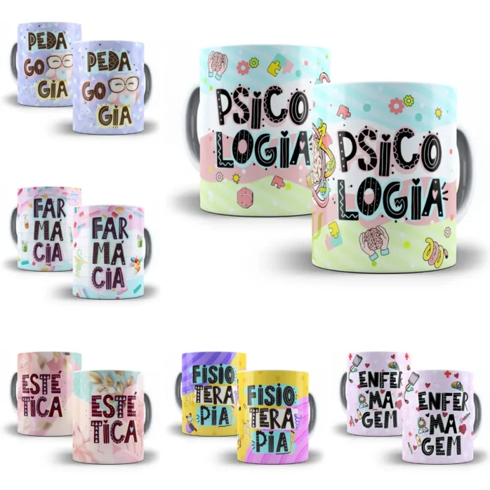 Pack Artes Caneca Profissões Contabilidade Nutrição Artesã