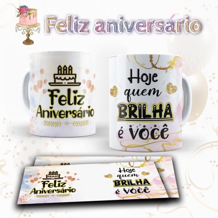 Pack Artes Canecas Aniversário Png e Corel