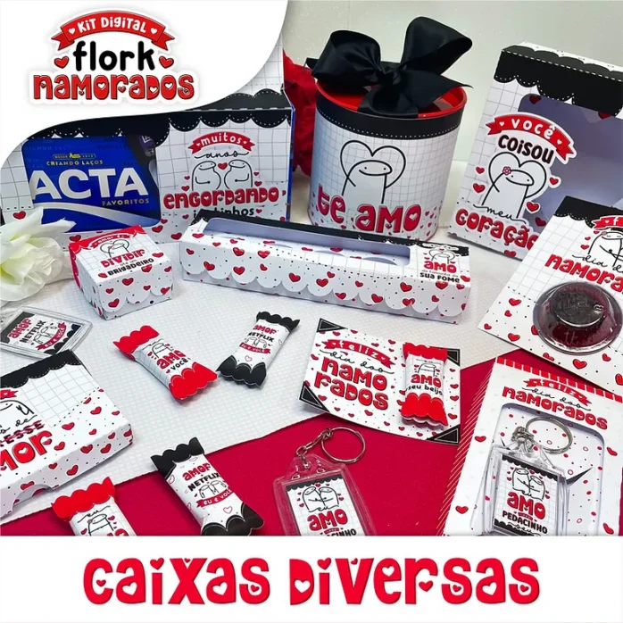 Pack Artes Flork Dias Dos Namorados Sublimacao Papelaria 3