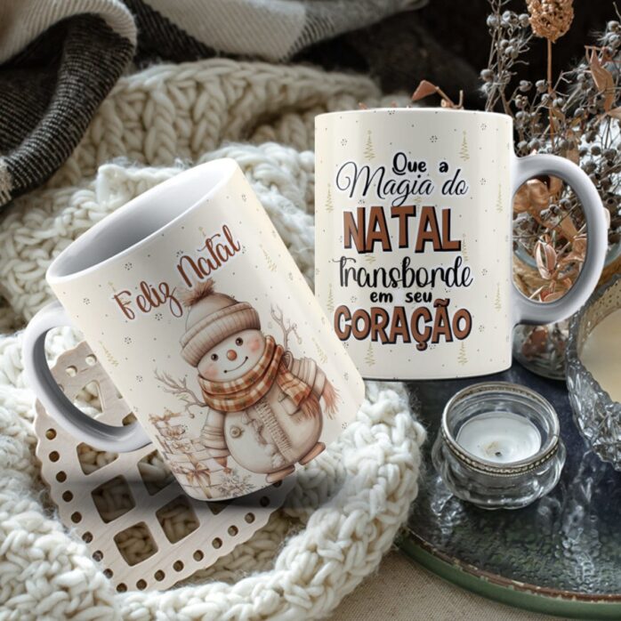 Pack Artes Sublimação Canecas Natalina