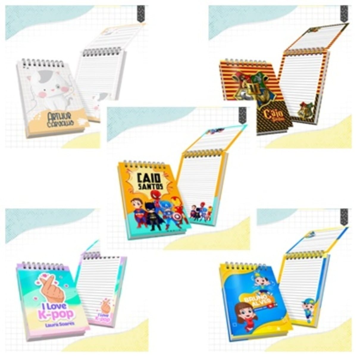 Pack Bloquinhos Volta às Aulas com Temas Infantis Digital 2 Pack Bloquinhos Volta às Aulas com Temas Infantis Digital