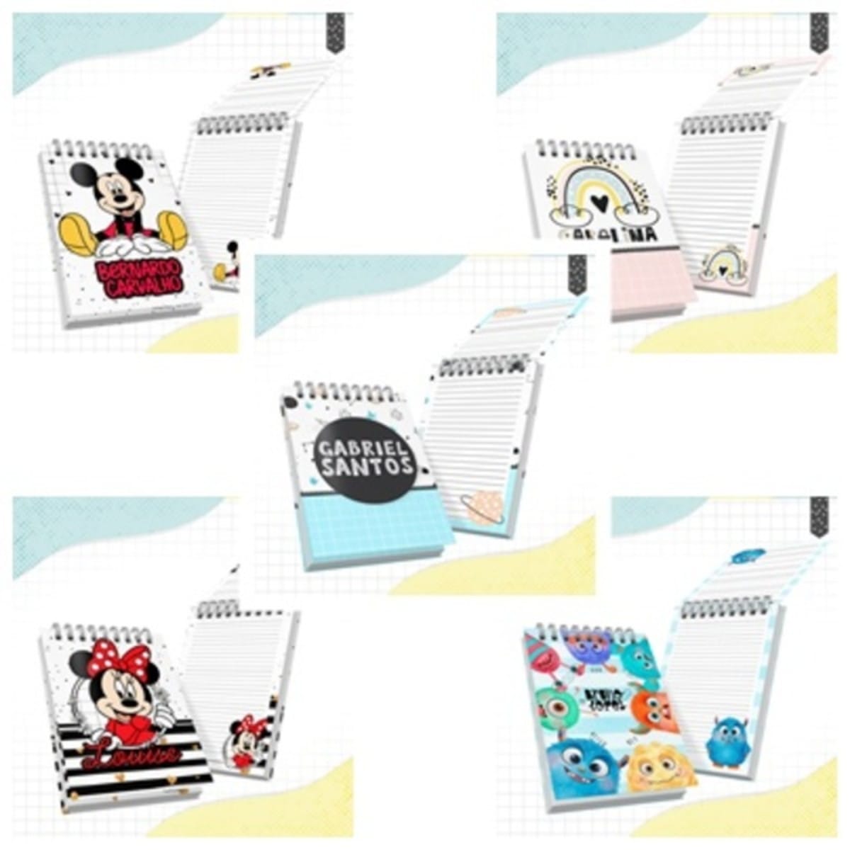 Pack Bloquinhos Volta às Aulas com Temas Infantis Digital 5 Pack Bloquinhos Volta às Aulas com Temas Infantis Digital
