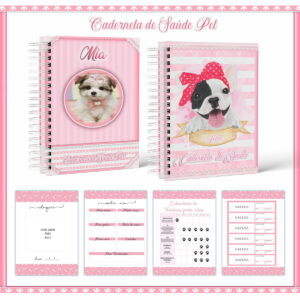 Pack Cadernetas Vacinas Pet Fêmeas e Machos