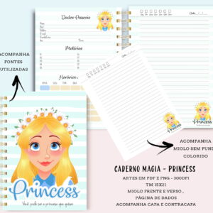 Pack Cadernos Princesas Digital para Criar e Vender