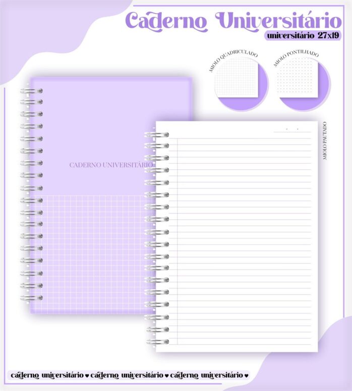 Pack Cadernos Universitários - Arquivos Encadernação