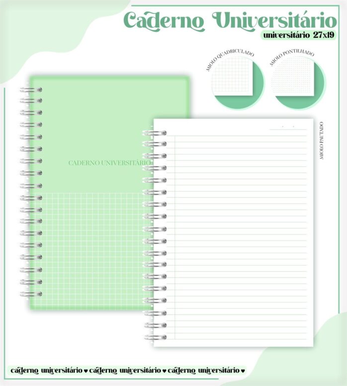 Pack Cadernos Universitários - Arquivos Encadernação