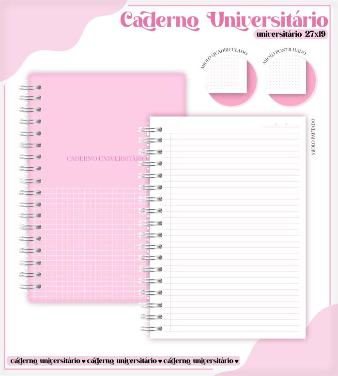 Pack Cadernos Universitários - Arquivos Encadernação