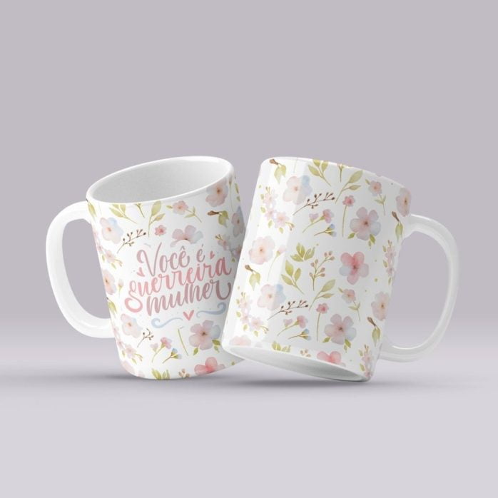 Pack Caneca Dia Das Mulheres 2023 Artes Florais + Frases Png