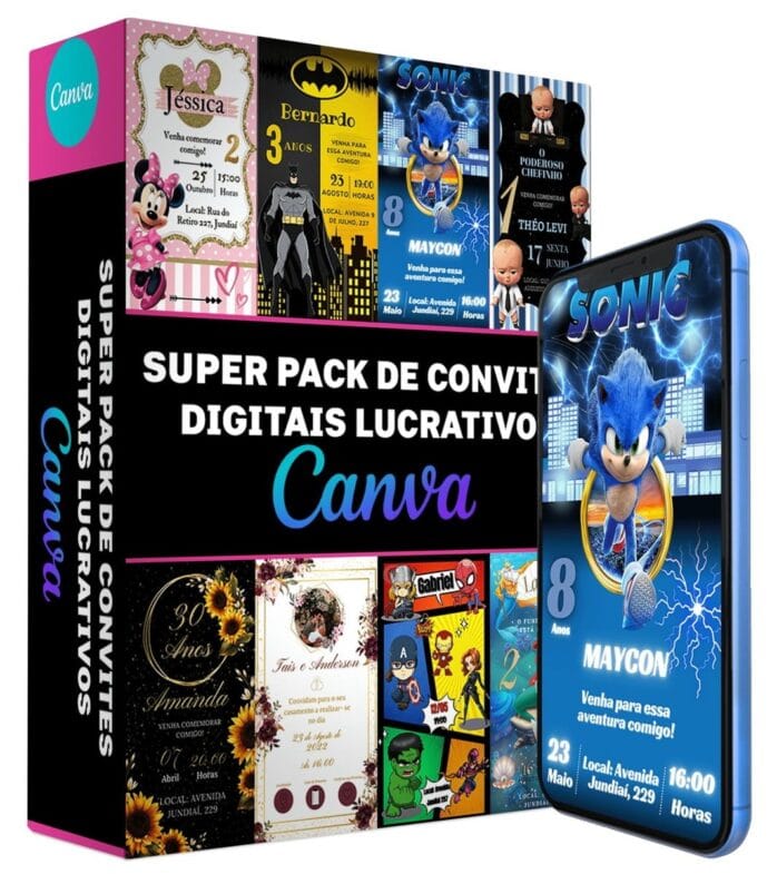 Pack Canva Convites Digitais 140 Artes