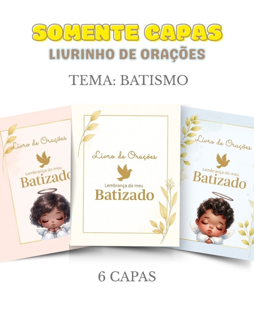 Pack Capas para Batismo Digital com 6 Modelos A5 e A4 2 Pack Capas para Batismo Digital com 6 Modelos A5 e A4 - Imagem 2