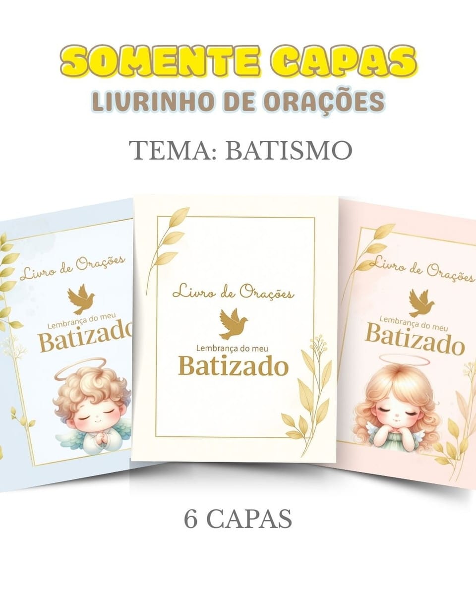 Pack Capas para Batismo Digital com 6 Modelos A5 e A4 1 Pack Capas para Batismo Digital com 6 Modelos A5 e A4