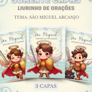 Capas Digitais Arcanjo Miguel para Cadernos e Agendas 6 pack capas miguel arcanjo arquivo digital 3