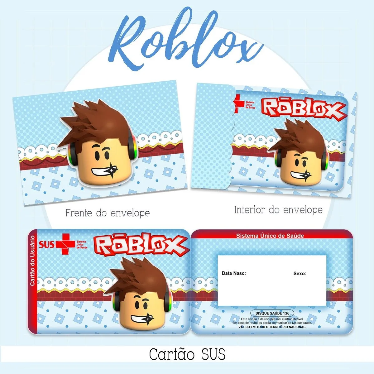 Pack Cartão Sus Meninos e Meninas 01 4 Pack Cartão Sus Meninos e Meninas 01