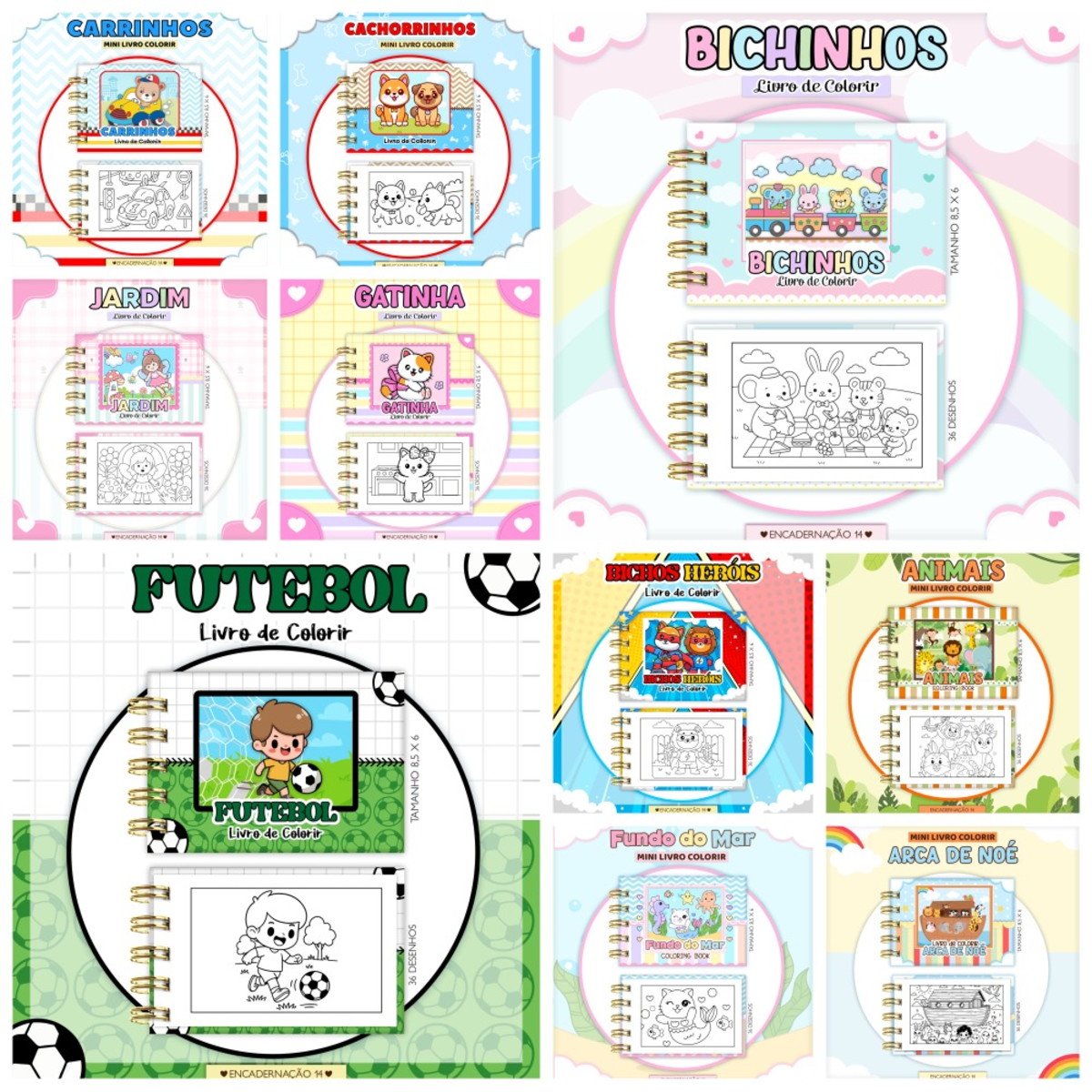 Pack Chaveiro Mini Colorir Digital com 20 Temas 1 Pack Chaveiro Mini Colorir Digital com 20 Temas