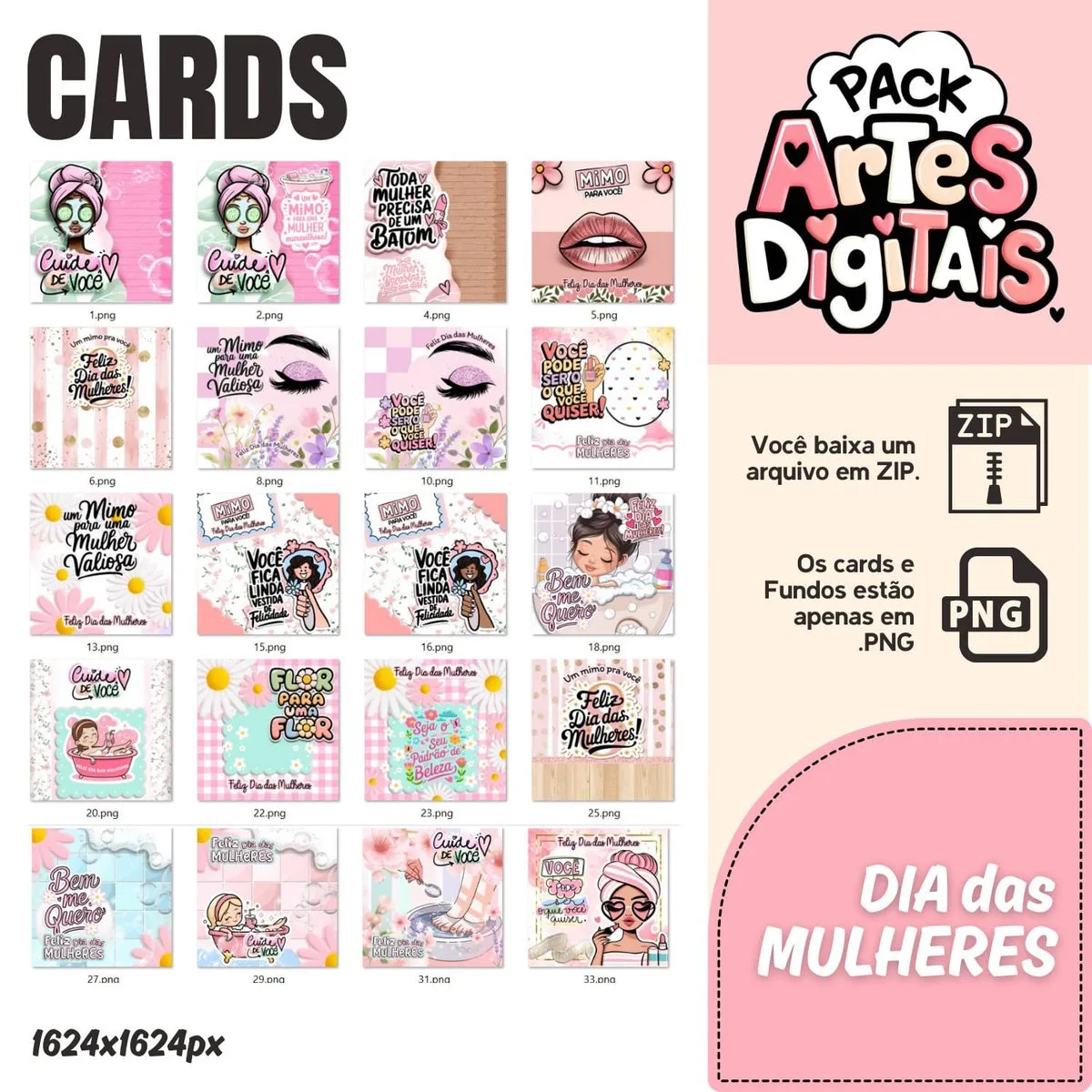 Pack Completo: Cards Prontos e Fundos Criativos em PNG