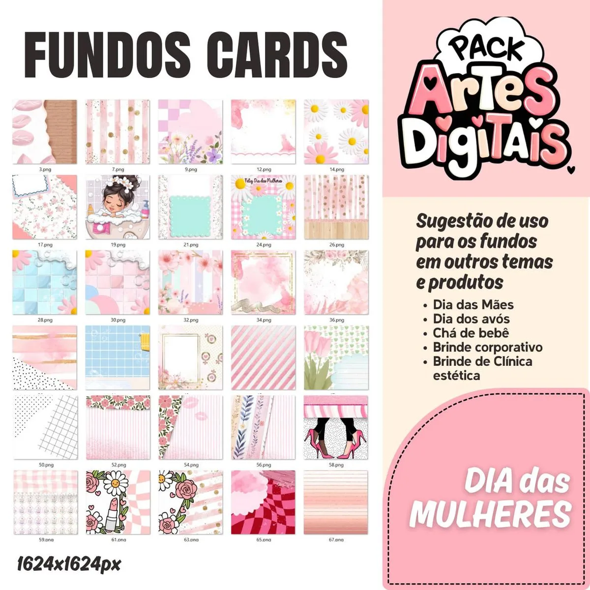 Pack Completo: Cards Prontos e Fundos Criativos em PNG