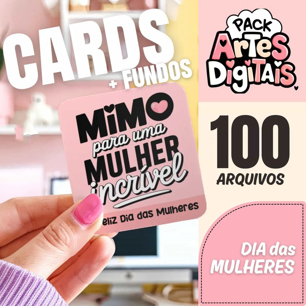 Pack Completo: Cards Prontos e Fundos Criativos em PNG