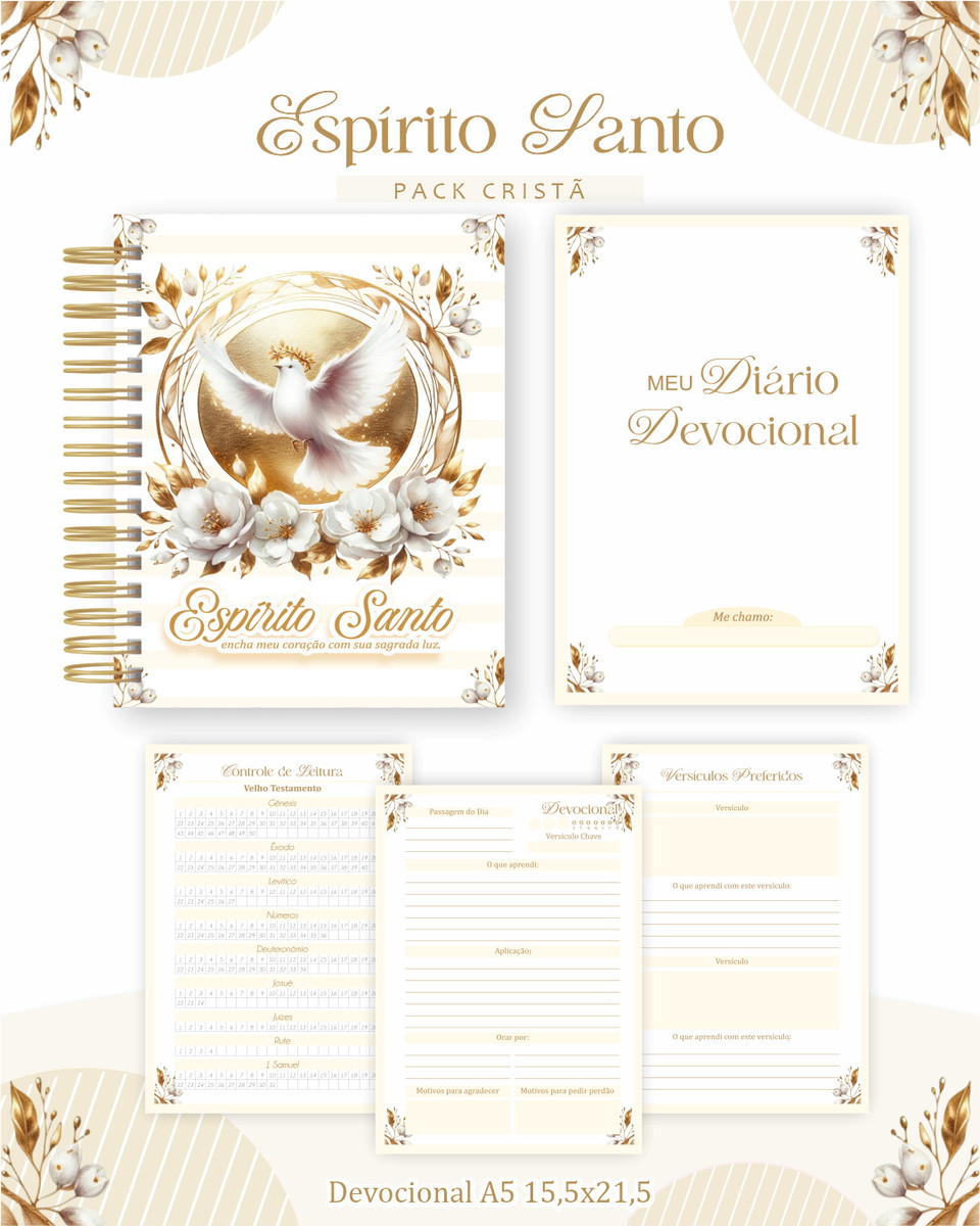 Kit Digital Espírito Santo com Artes Florais Religiosas 3 Kit Digital Espírito Santo com Artes Florais Religiosas - Imagem 3
