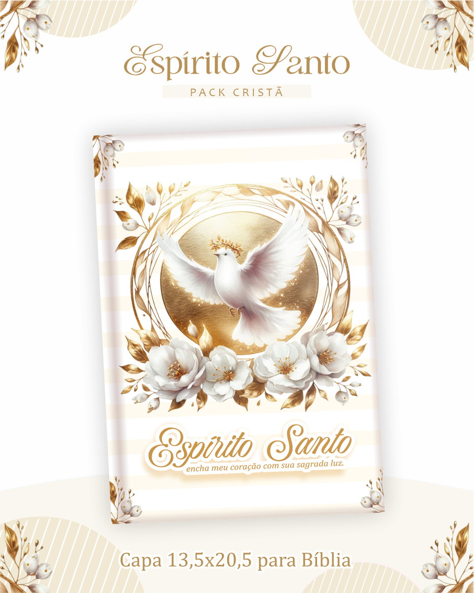 Kit Digital Espírito Santo com Artes Florais Religiosas 4 Kit Digital Espírito Santo com Artes Florais Religiosas - Imagem 4