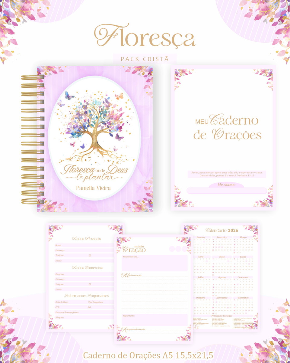 Pack Cristão Floresça Digital com Tema Floral Delicado 2 Pack Cristão Floresça Digital com Tema Floral Delicado - Imagem 2
